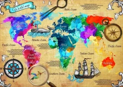 Bluebird Puzzle: Colorful World Map (2000)