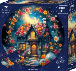 Bluebird Puzzle: Round - Le Cottage Fleuri (501)
