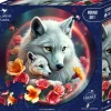 Bluebird Puzzle: Round - Les Loups Blancs (501)