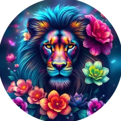 Bluebird Puzzle: Round - Rainbow Lion (501)