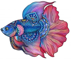 Eureka: Rainbow Wooden Puzzles, Fighting Fish (112)