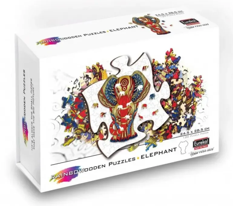 Eureka: Rainbow Wooden Puzzles, Elephant (120)