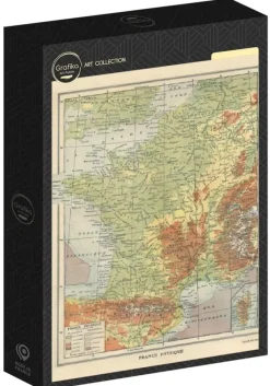 Grafika: Larousse - Map of Physical France, 1925 (1000)