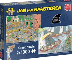 Jan Van Haasteren: 2 x 1000 (The Cheese Market, Sailboat Race)