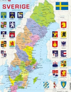 Larsen: Rampussel - Sverigekarta med Länsvapen (70)