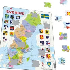 Larsen: Rampussel - Sverigekarta med Länsvapen (70)