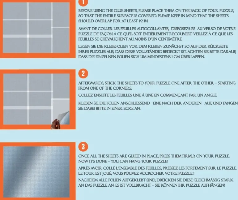 Puzzle Glue Sheets - Limark (20 st A4 för 3000 bitar) - Jig&Puz