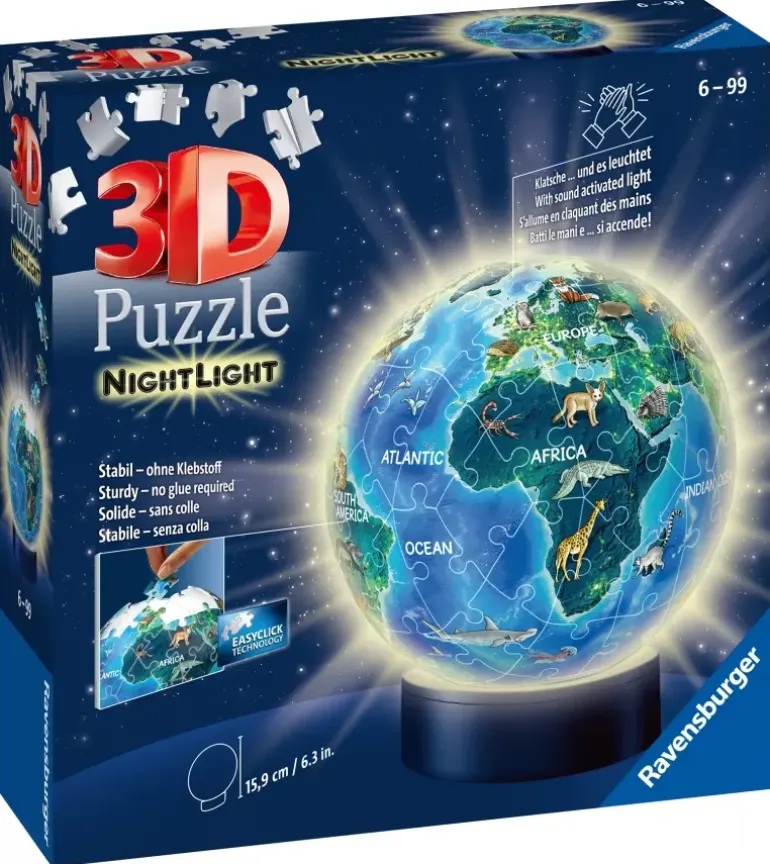 Ravensburger: 3D - Childrens Globe Nightlight, Earth by Night (74)