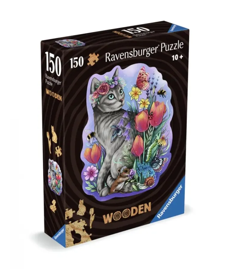 Ravensburger: Wooden Träpussel - Lovely Cat (150)