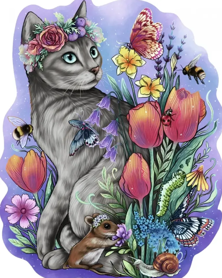 Ravensburger: Wooden Träpussel - Lovely Cat (150)