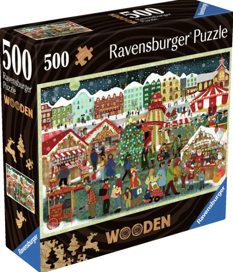 Ravensburger: Wooden Träpussel - Christmas Market (500)