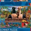 Schmidt: A Family of Dogs at the Lake (1000)
