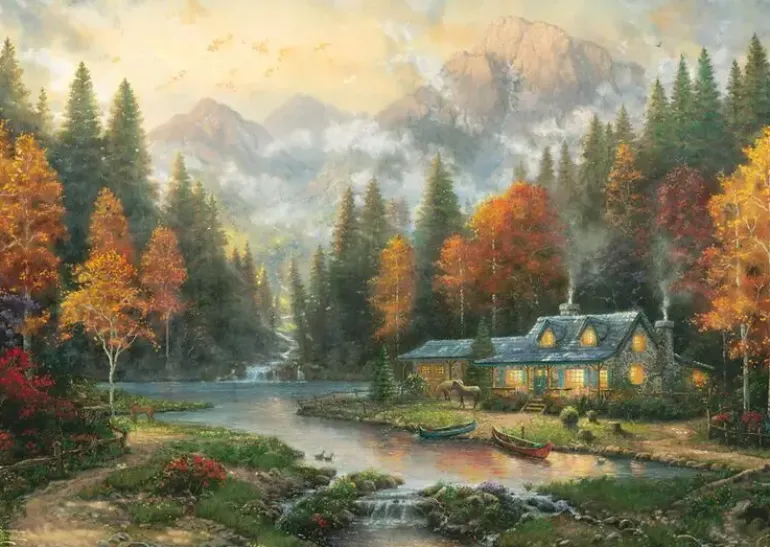 Schmidt: Thomas Kinkade Studios - Evening at Autumn Lake (1000)