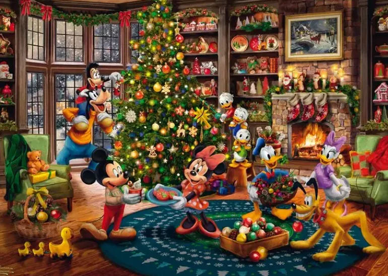 Schmidt: Thomas Kinkade Studios - Disney, Mickey and Minnie - Trimming the Tree (1000)
