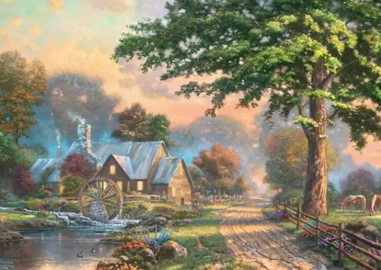 Schmidt: Wooden Träpussel - Thomas Kinkade Studios, Simpler Times II (1000)