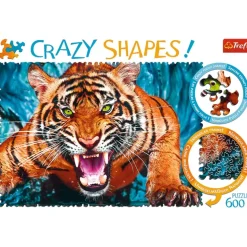 Trefl: Crazy Shapes! - Facing a Tiger (600)