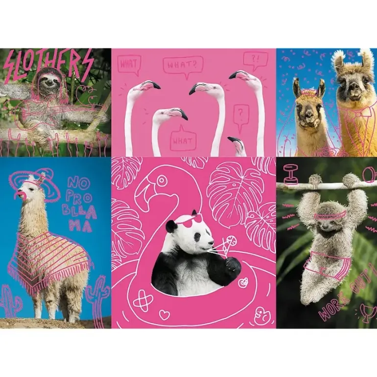 Trefl: Neon Color Line - Crazy Animals (1000)