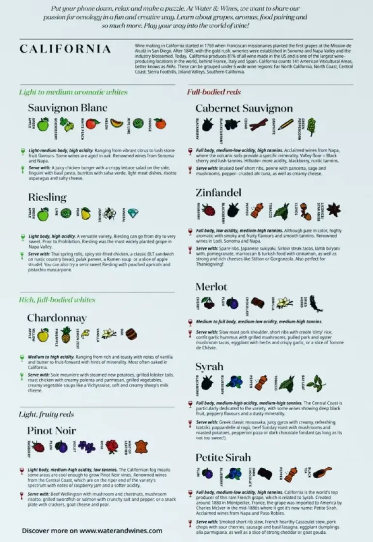 Water & Wines: California - Wine Puzzle (1000)